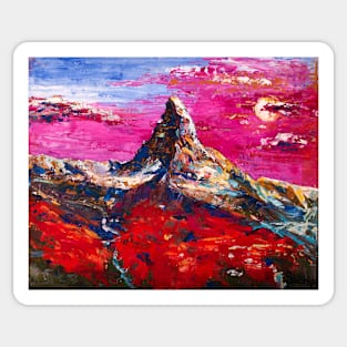 Purple Mountainscape. Matterhorn Sticker